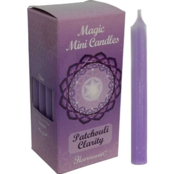 Harmonia Mini Chime Candles - Light Purple Clarity with Patchouli Essential Oil
