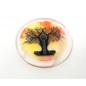 3" Selenite Coaster Chakra Tree Of Life 3" Selenite Coaster Chakra Tree Of Life