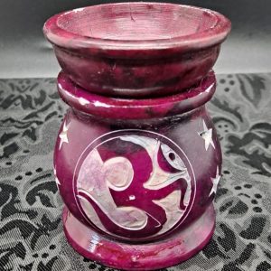 3.5" OM Soapstone Oil Burner (Purple) 3.5" OM Soapstone Oil Burner (Purple)